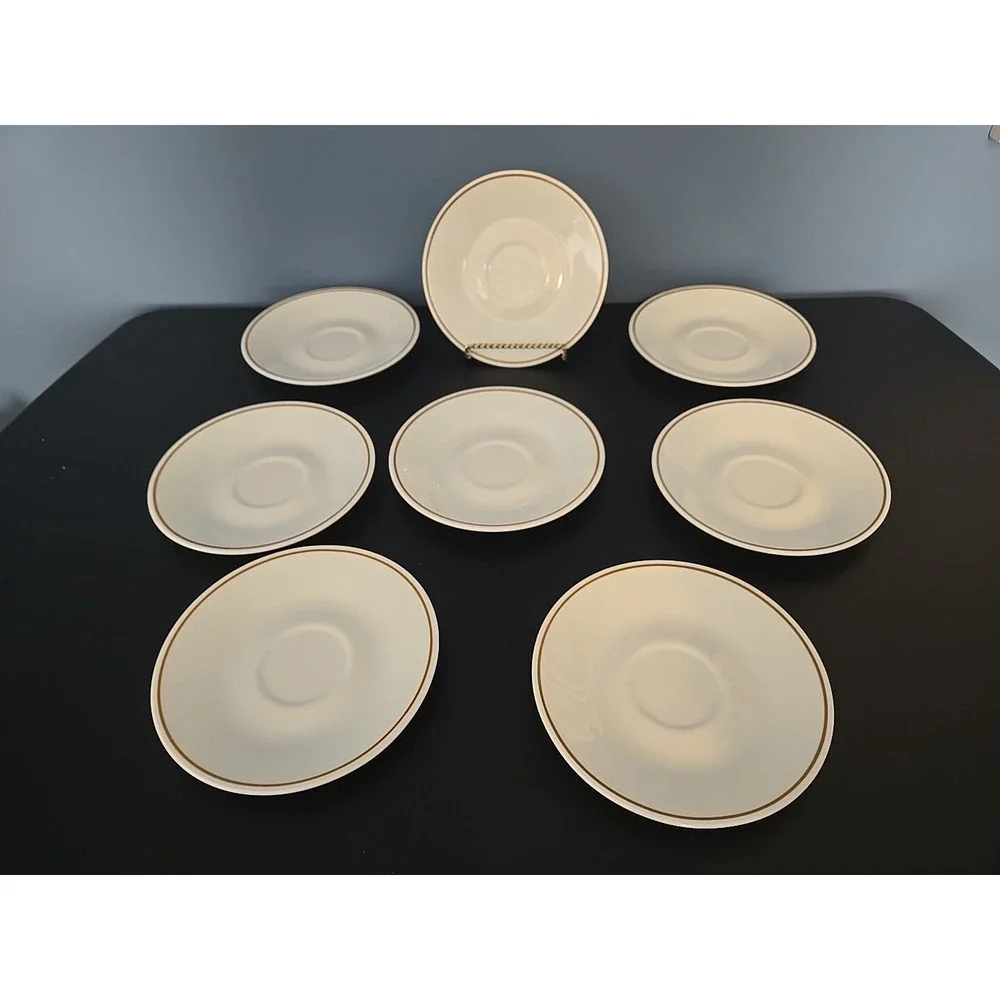 Corelle Indian Summer Saucers‎ Ginger Brown Band Corning 6